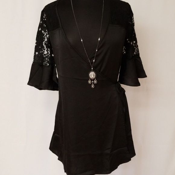 Black Satin Look Mini Dress - Picture 8 of 8